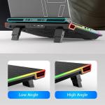 RGB Alloy Laptop Cooling Pad Stand Base 6 Fans Adjustable Speed - up to 15" 