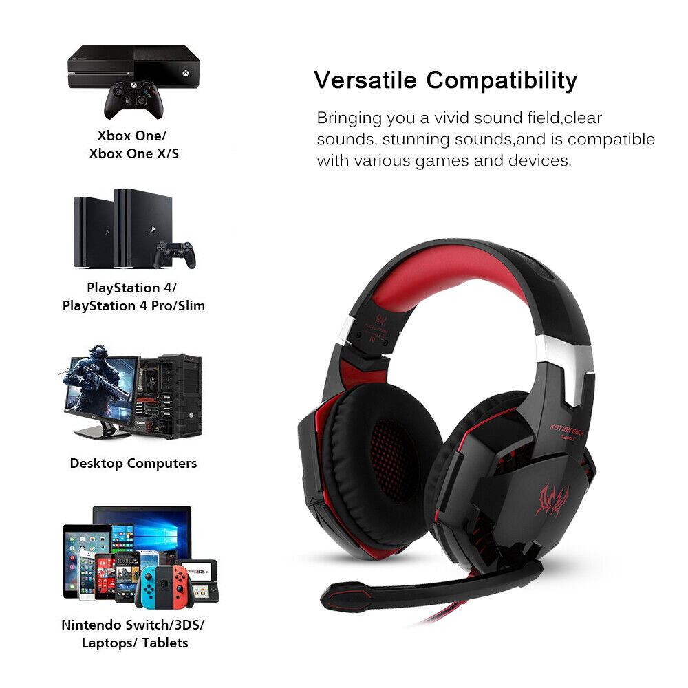 3.5mm Gaming Headphone with Mic for Xbox PS4 Laptop