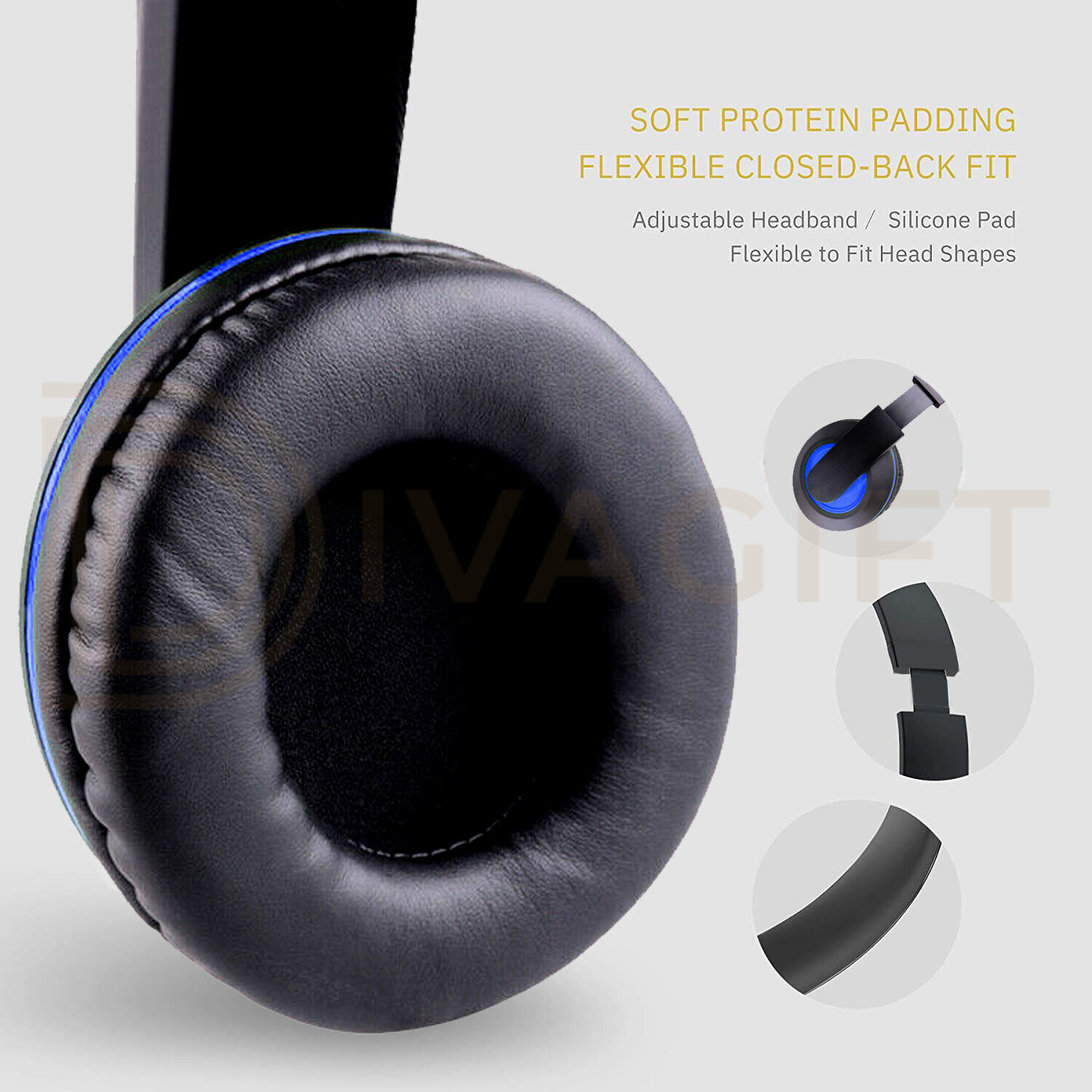 LED Gaming Headset with Mic for PC, Laptop, PS3/4/5, Xbox