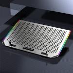 RGB Alloy Laptop Cooling Pad Stand Base 6 Fans Adjustable Speed - up to 15" 