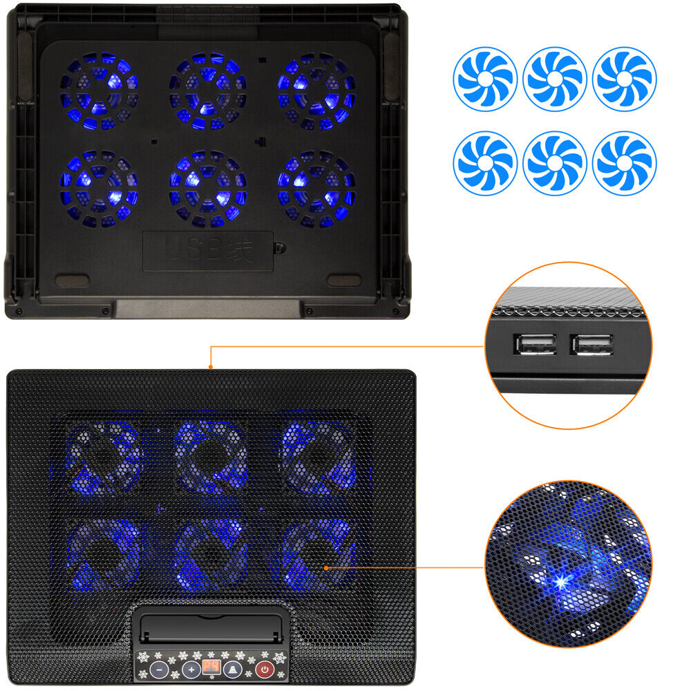 Ultra-Fast Gaming Laptop Cooler with 6 Fans