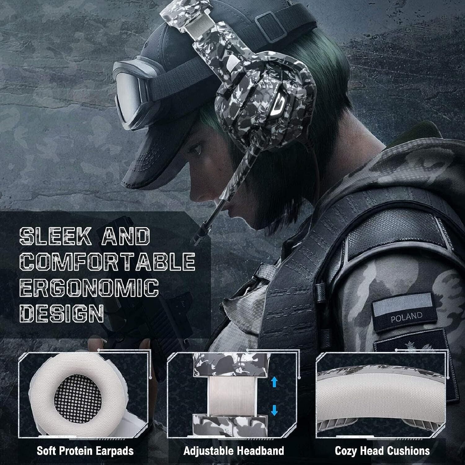 Gaming Headset with Microphone - PC Laptop PS4 Xbox