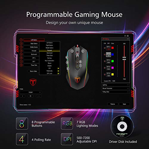 Vollion RGB Gaming Mouse with 8 Programmable Buttons