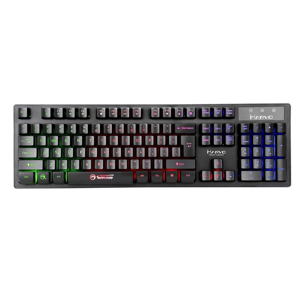 Marvo RGB Gaming Keyboard with Rainbow LED Backlit
