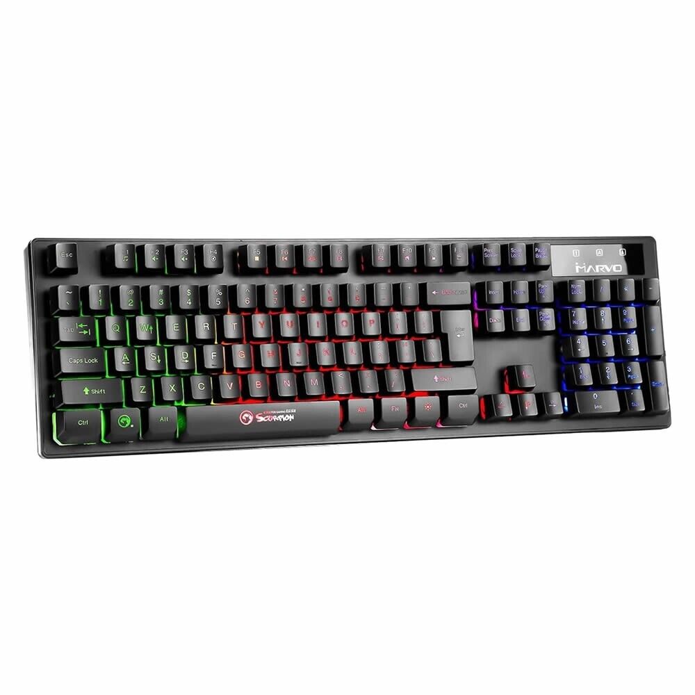 Marvo RGB Gaming Keyboard with Rainbow LED Backlit