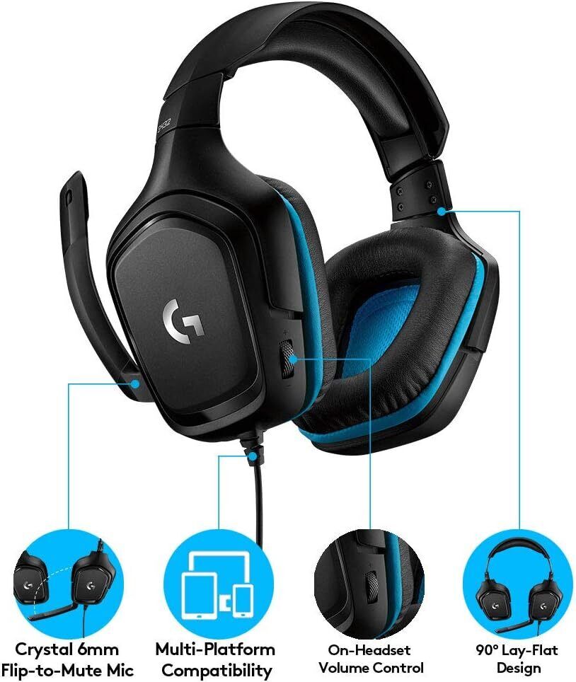 Logitech G432 Gaming Headset - Enhanced Surround Sound