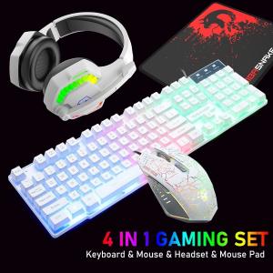 Rainbow Backlit Gaming Keyboard, Mouse, & Headset Set