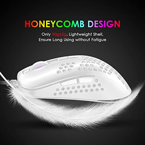 KUIYN 383 Ultralight RGB Gaming Mouse (White)