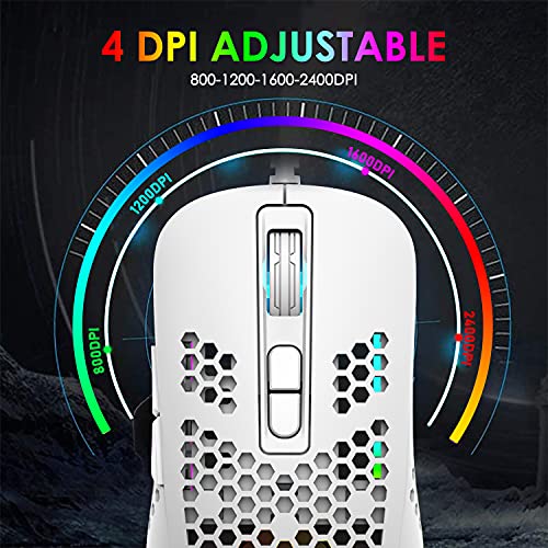 KUIYN 383 Ultralight RGB Gaming Mouse (White)