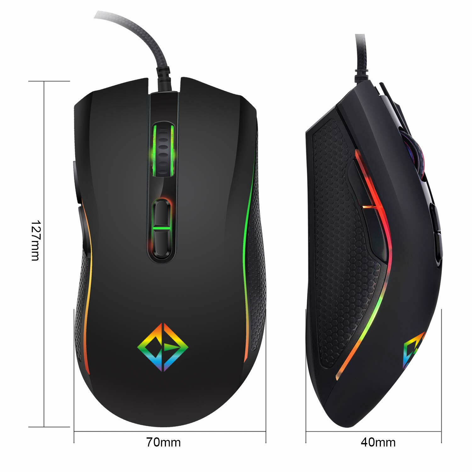 RGB LED 7 Button Gaming Mouse for PC Laptop