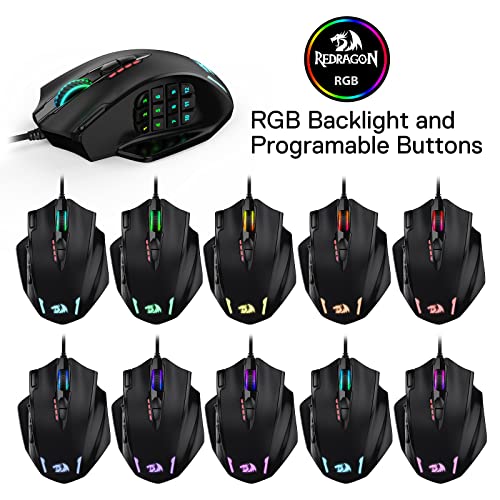 Redragon M908 Impact RGB LED MMO Maus