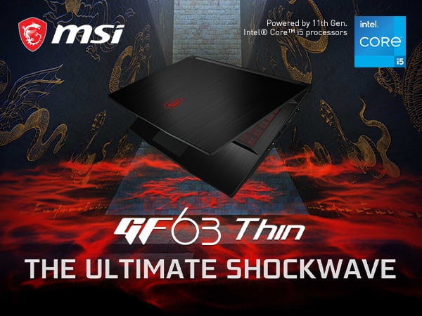 MSI GF63 Thin 15.6" i5 Gaming Laptop, GTX 1650