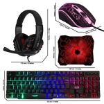 4-in-1 Gaming Bundle: Keyboard, Mouse, Headset, Mouse Pad