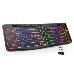 TECURS Wireless RGB Gaming Keyboard - Ergonomic & Waterproof