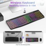 TECURS Wireless RGB Gaming Keyboard - Ergonomic & Waterproof
