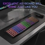 TECURS Wireless RGB Gaming Keyboard - Ergonomic & Waterproof