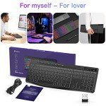 TECURS Wireless RGB Gaming Keyboard - Ergonomic & Waterproof