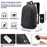 Anti-Theft USB Charging Laptop Backpack - Black