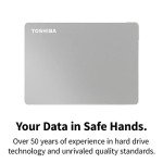 Toshiba 2TB Portable External Hard Drive - Silver