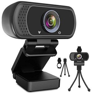 1080P HD Webcam with Microphone and Tripod