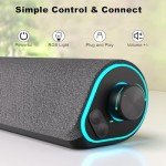 Colorful Bluetooth PC Speakers with Stereo Soundbar