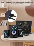 RGB Gaming Speakers with Subwoofer and Volume Control