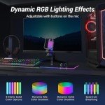 TONOR TC320 RGB Gaming USB Microphone with Stand