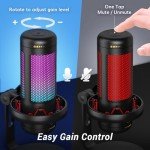 TONOR TC320 RGB Gaming USB Microphone with Stand