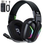 WESEARY Wireless Gaming Headset with Cool Lighting