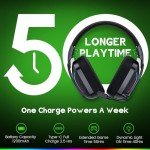 WESEARY Wireless Gaming Headset with Cool Lighting