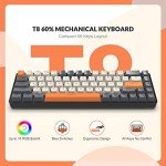 YINDIAO T8 60% Compact RGB Gaming Keyboard