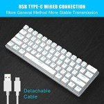 MageGee Mini 60% Mechanical Gaming Keyboard - White