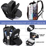 50L Water-Resistant USB Charging Laptop Backpack