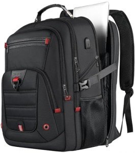 Extra Large Gaming Laptop Travel Backpack - Black