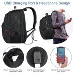 Extra Large Gaming Laptop Travel Backpack - Black