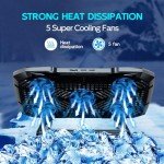 5-Fan Adjustable Laptop Cooling Pad (Black)