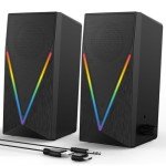 RGB Gaming Speakers with Enhanced Bass & Headphone Jack