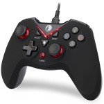 Red Wired USB Gaming Controller for PC & PS3