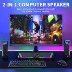 RGB Wired PC Soundbar with Subwoofer Speakers