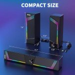 RGB Wired PC Soundbar with Subwoofer Speakers