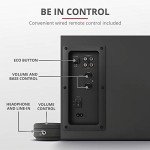 Yuri 2.1 Wooden Subwoofer Speaker Set - Black