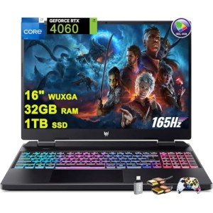 acer Predator Helios Neo 16 Gaming Laptop 16" WUXGA IPS 165Hz (100% sRGB) Intel 14-Core i7-13650HX 32GB RAM 1TB SSD GeForce RTX 4060 8GB Graphic RGB Backlit Killer AX1650i Win11 w/ICP Accessory