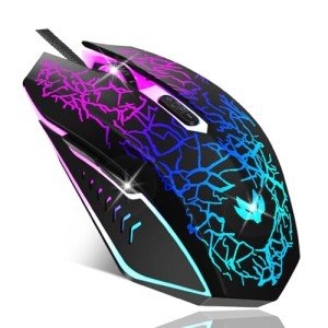 Ergonomic Wired Gaming Mouse with LED Lighting
