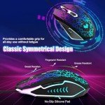 Ergonomic Wired Gaming Mouse with LED Lighting