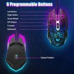 Ergonomic Wired Gaming Mouse with LED Lighting