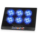 Ergonomic Laptop Cooling Pad with 6 Quiet Fans