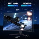 KOORUI 32" QHD Curved Gaming Monitor, 170Hz
