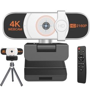 Nolansend 4K Webcam with Auto-Zoom & Remote