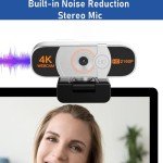 Nolansend 4K Webcam with Auto-Zoom & Remote