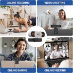 Nolansend 4K Webcam with Auto-Zoom & Remote